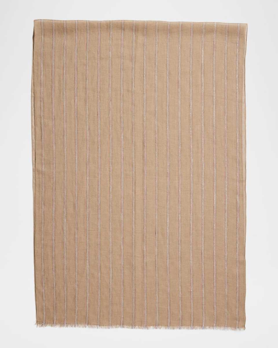Striped Linen Blend Scarf